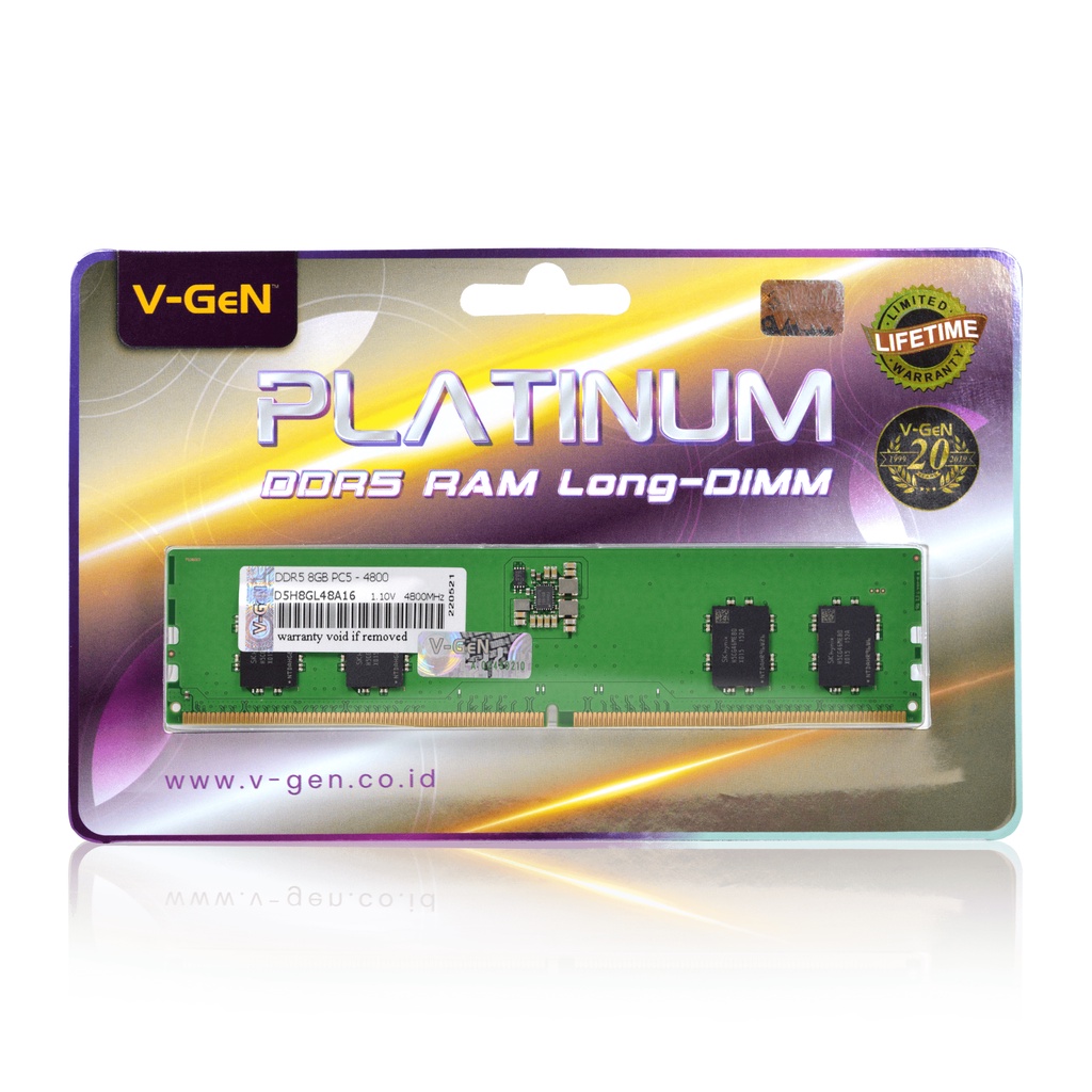 DDR5 8GB PC 4800MHz V-GeN PLATINUM Longdimm | RAM Vgen 4800 Mhz | 8GB