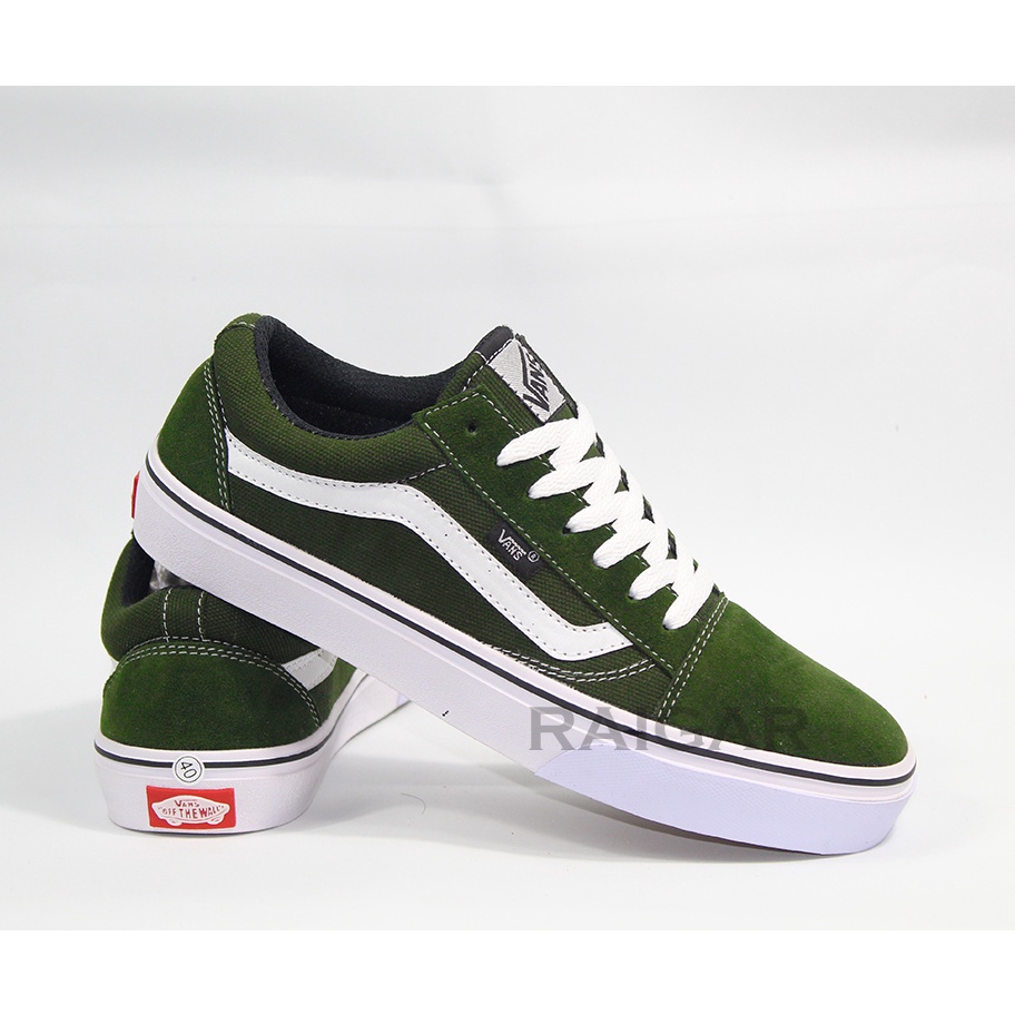 Sepatu Vans Pria Old Skool Polos Hijau Sneakers Wanita Casual Canvas Ven Sekolah Cowok Murah Buat Gaya Terbaru 2022