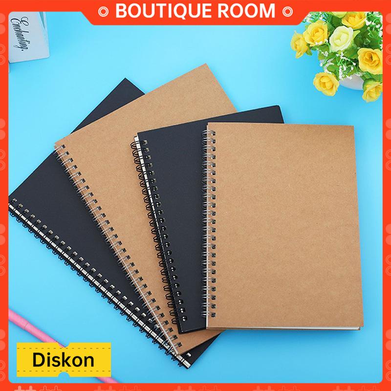

Ready✨A5 Kraft Paper Coil Book Simple Student Notebook Meeting Notepad Buku Akuntansi PortabelBER