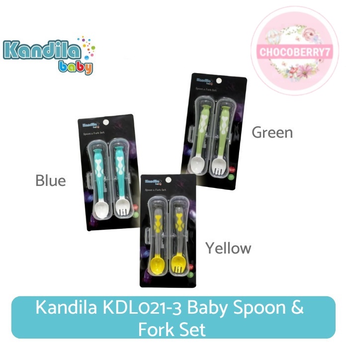 Kandila Spoon Fork with Case Sendok Makan MPASI Bayi Twisting Spoon KDL021-3