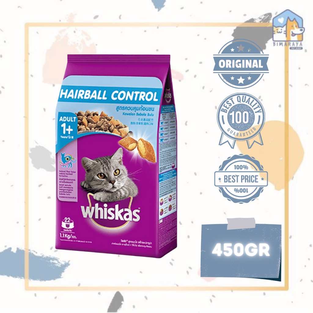 WHISKAS HAIRBALL CONTROL CHICKEN TUNA 450GR FRESHPACK