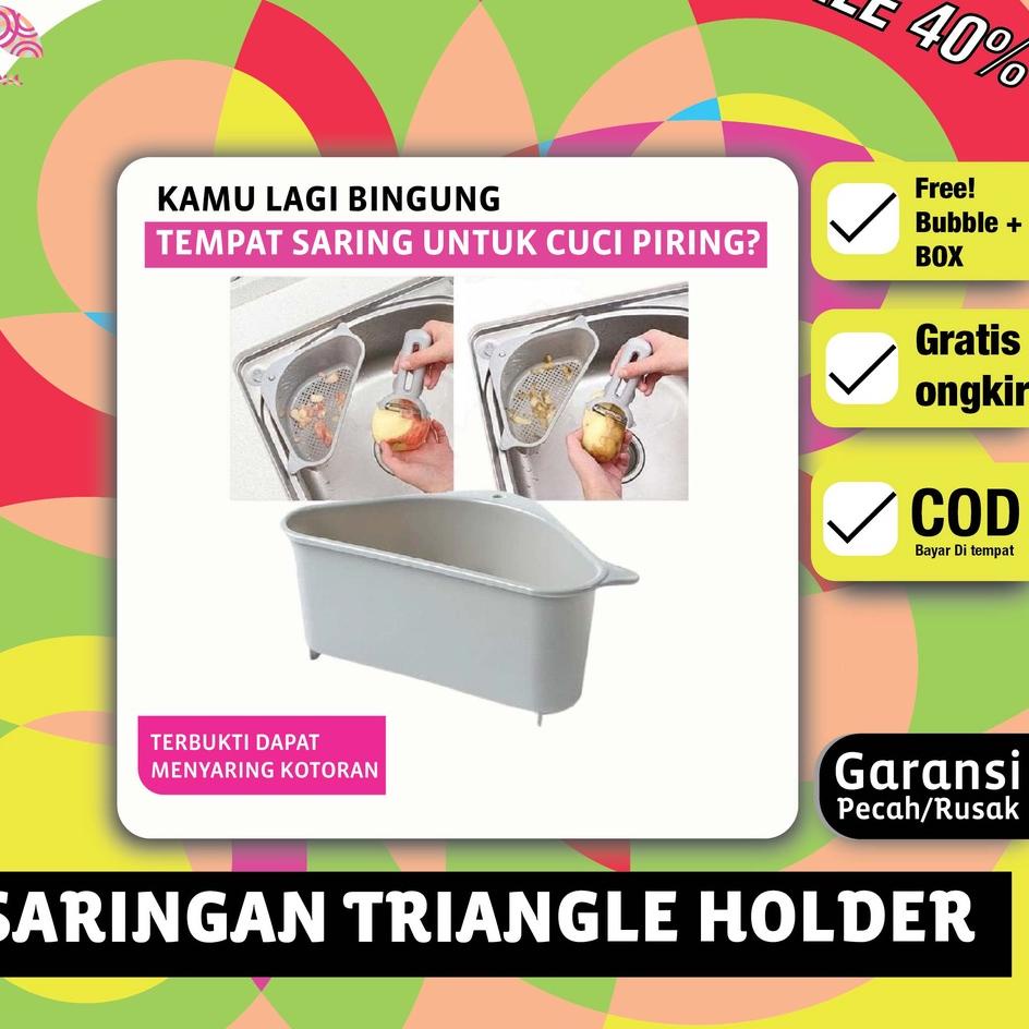 Borong Promo Perlengkapan Peralatan Penyaring Bak Cuci Piring Triangle Drain Holder Saringan Wastafe