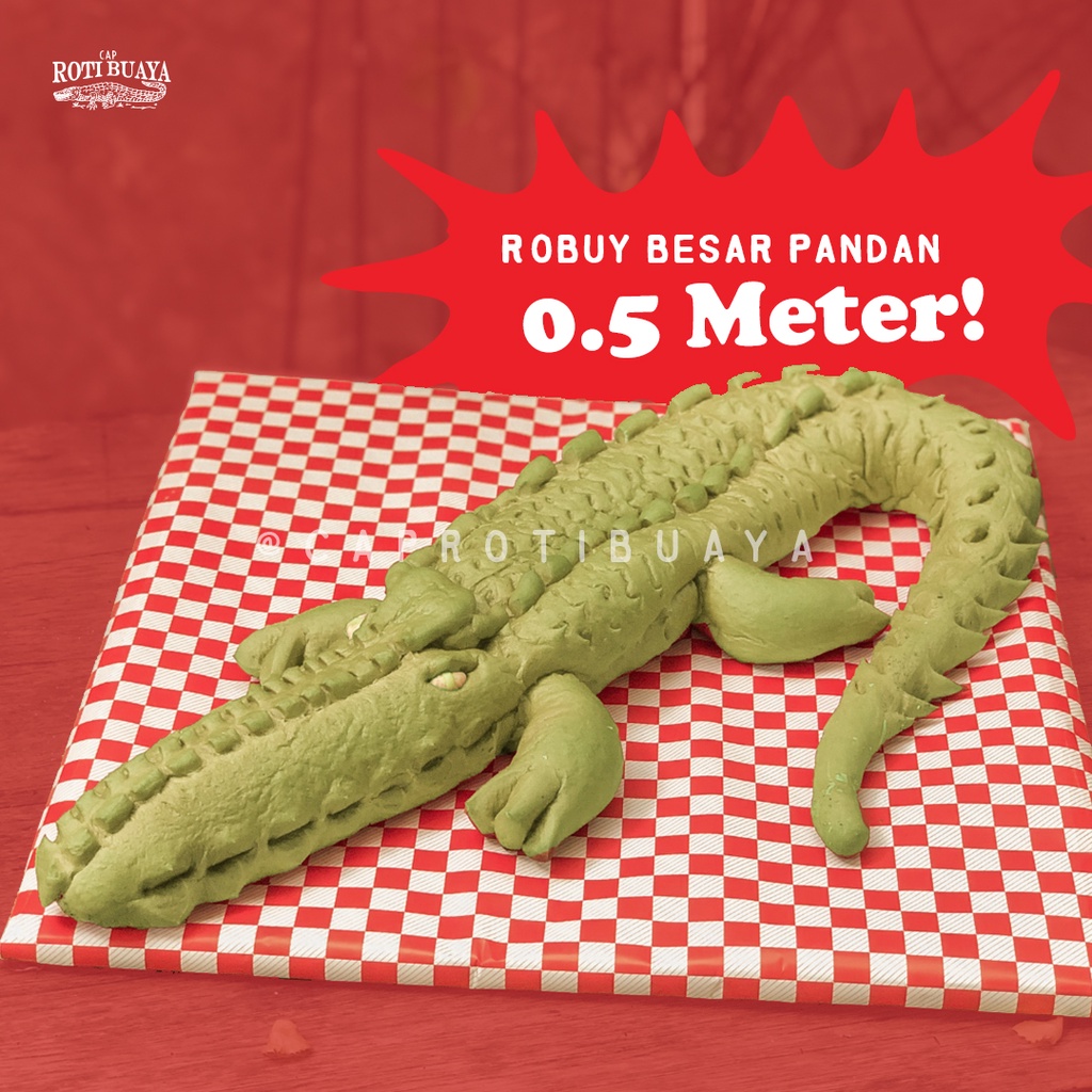 

Roti Buaya Besar Pandan Ukuran 0,5 Meter