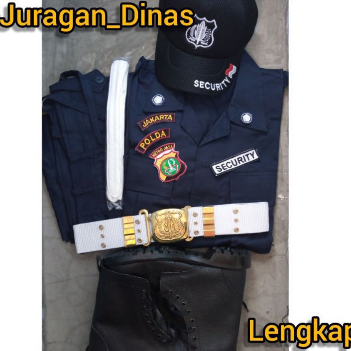 1 SET LENGKAP SERAGAM PDL SATPAM SECURITY BIRU DONGKER NAVY BERKUALITAS