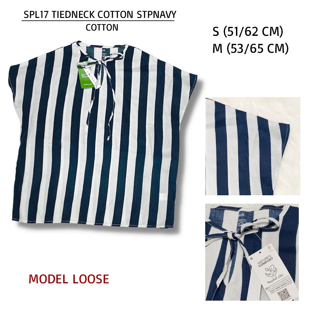 Blouse Wanita Casual TieNeck Loose Linen Cotton Rayon (SPL17 TIENECK TOP)-4