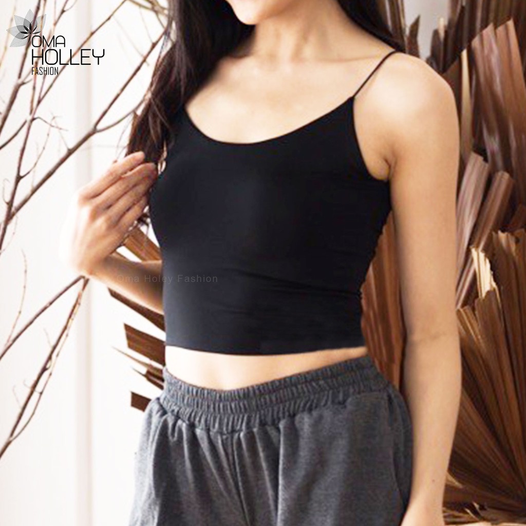 (COD) OH Fashion Zarra Tank top wanita tali spaghetti crop top (Harga Spesial) #0017