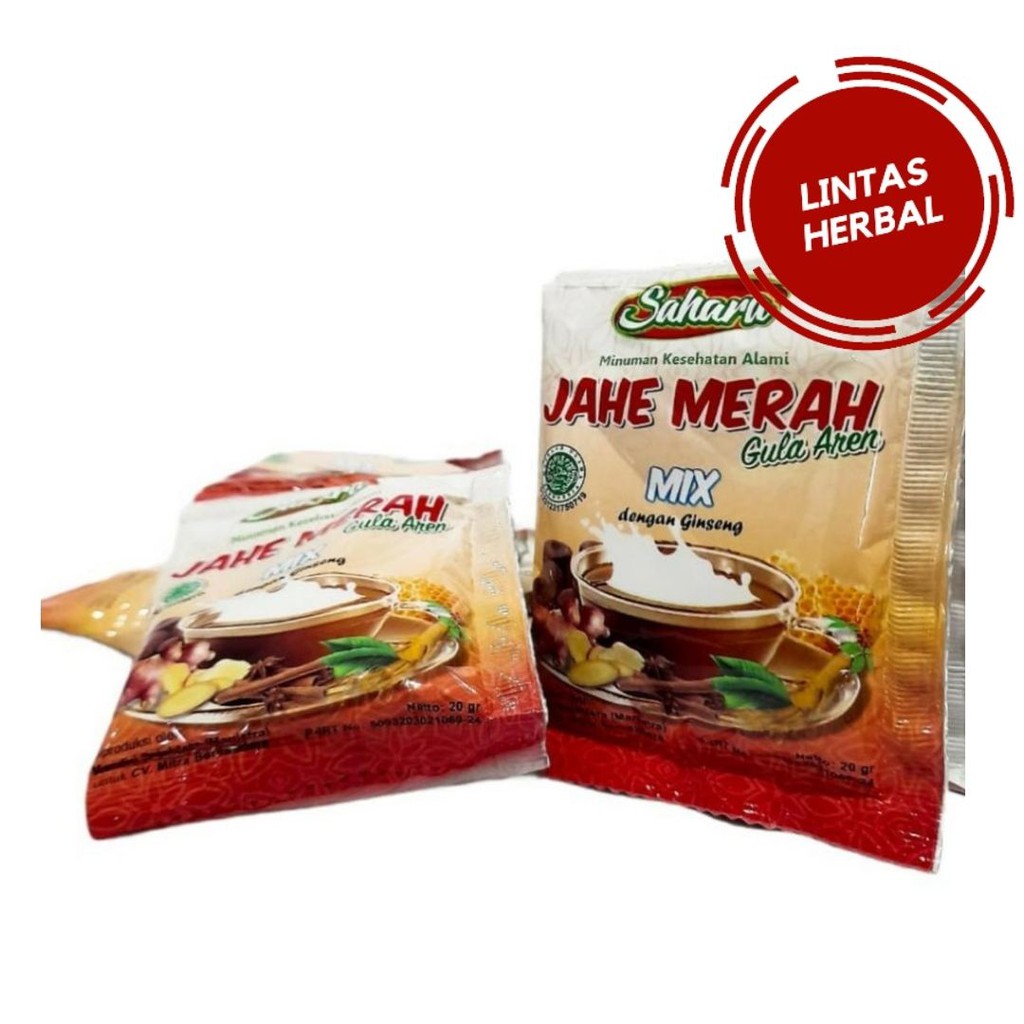 

Jahe Merah SAHARA + Gula Aren PER RENCENG ISI 10 sachet