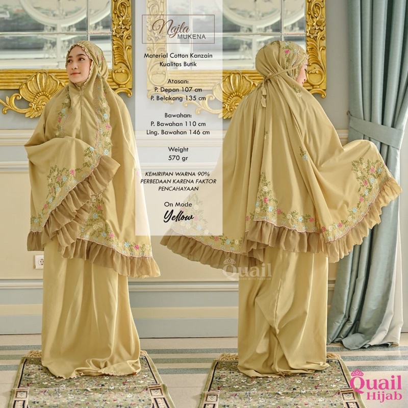 ANGGRAINI ~ MUKENA DEWASA ~ MUKENA BORDIR ~ NAJLA MUKENA BORDIR EXCLUSIVE ORIGINAL PRODUCT BY QUAIL