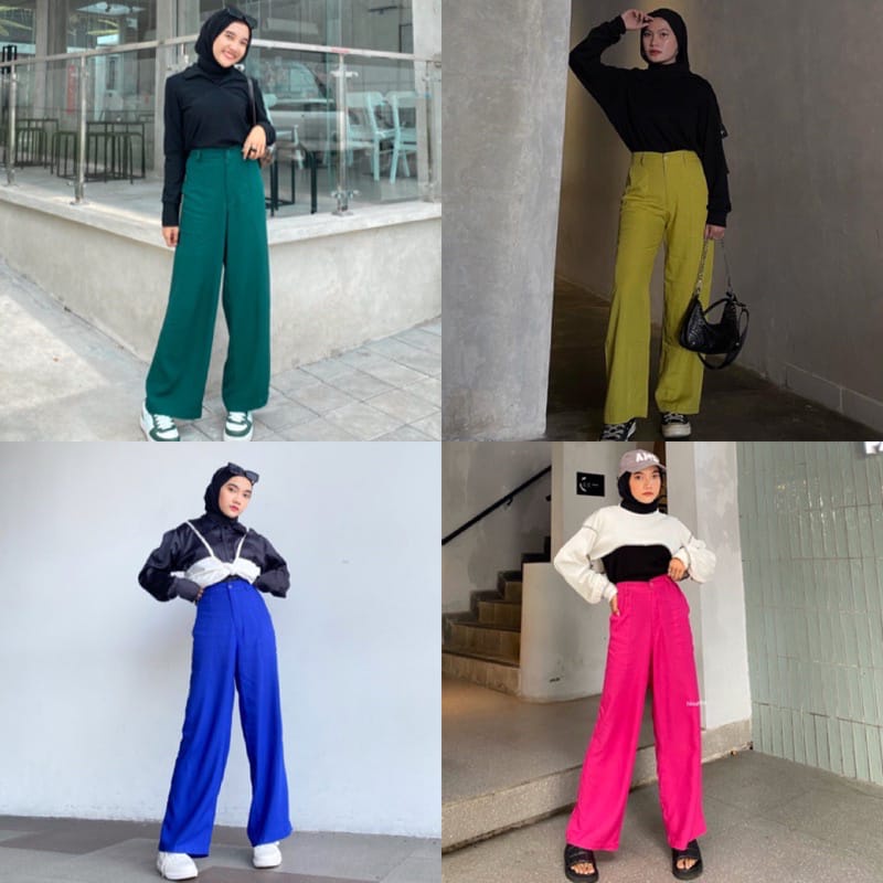 RD FASHION  YORA PANTS KULOT//KULOT HIGHWAIST KANCING