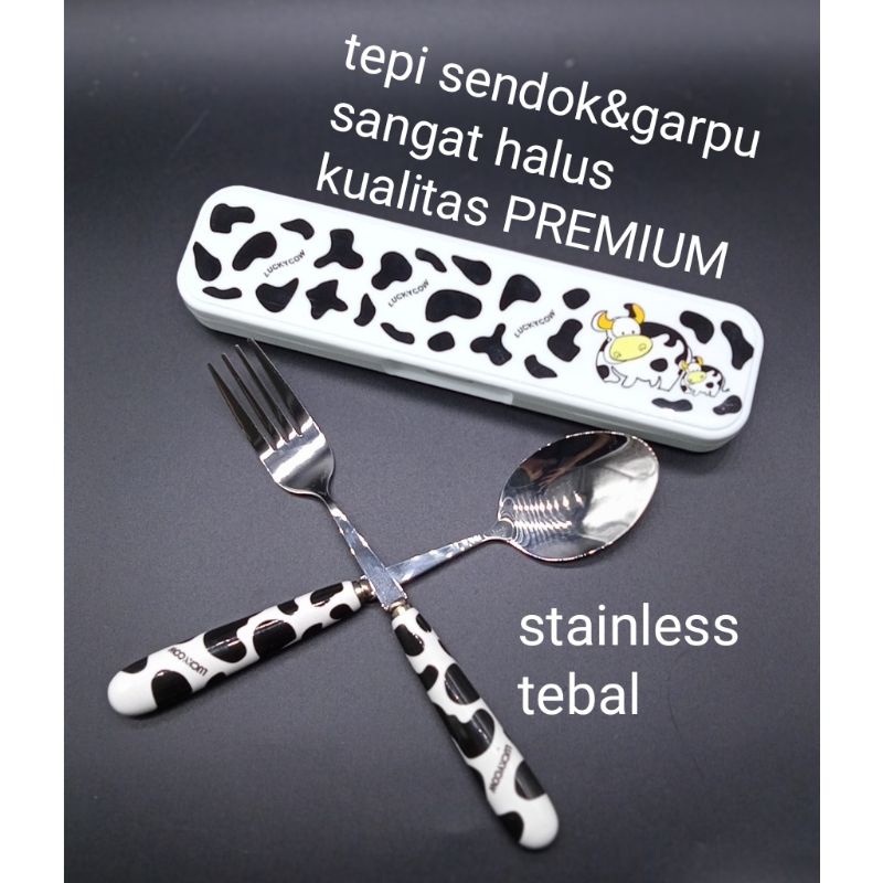 Sendok Garpu Karakter Set Stainless - Alat Makan Set Anak / Dewasa