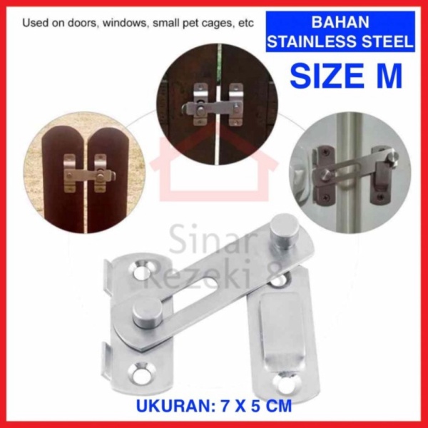 Sale Hot  Grendel Kait Cantol M  Pintu Geser Pengaman Pintu Sliding Kamar Mandi sinar Quin