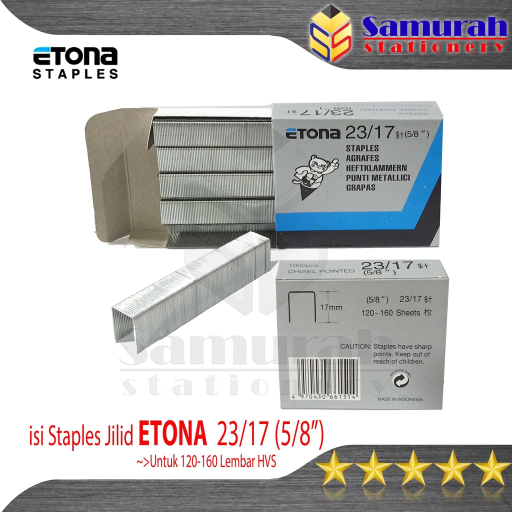 

Isi Stapler Mesin Jilid Etona 23/17 ( 5/8" ) / Staples Refill 23 17