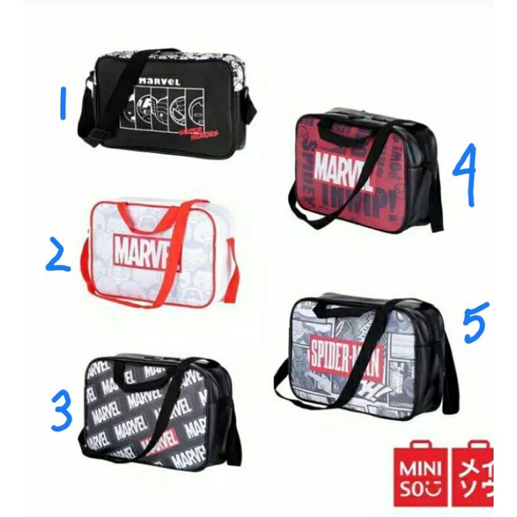 Tas selempang Marvel Miniso motif Komik