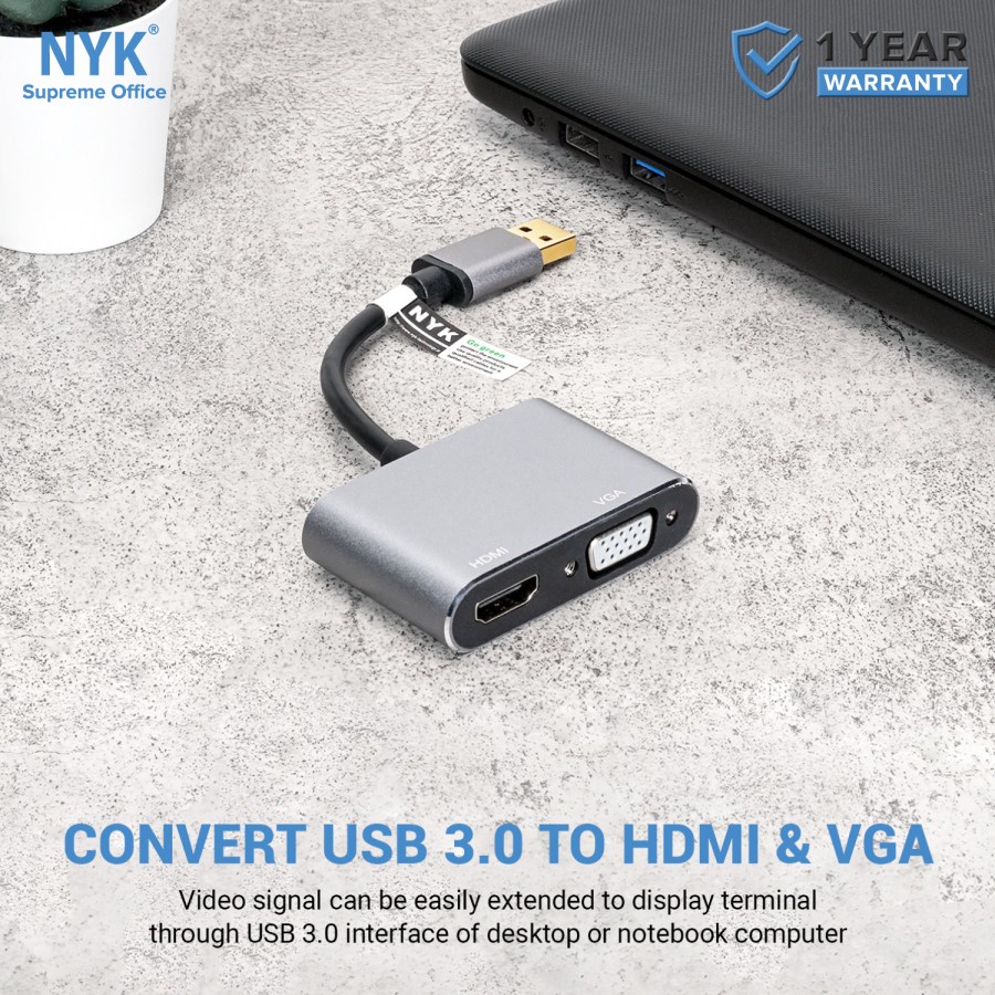 Kabel Converter USB 3.0 TO VGA HDMI 1920p 2 in 1 Super Speed