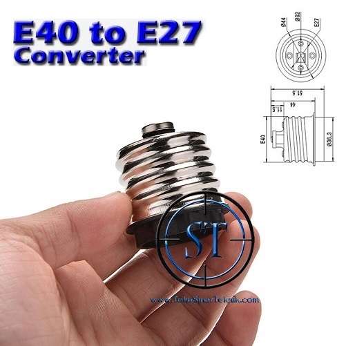 BA-205C E40 to E27 Konverter Fitting E40 to E27 Converter Konverter Lampu Besar to Kecil Listrik Rumah Jalan Bulb Adapter