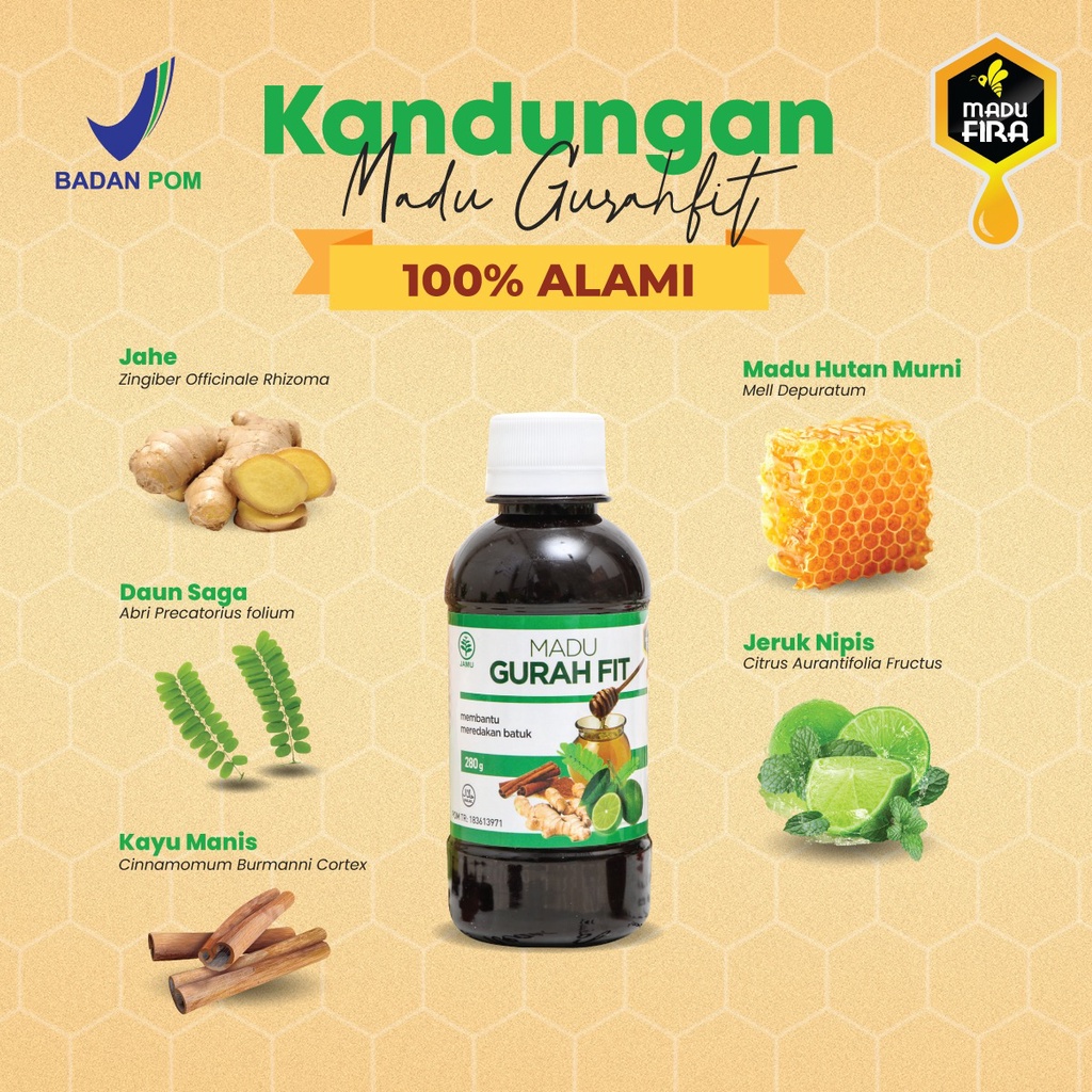 Madu GURAH FIT Asli Obat Herbal Batuk Sesak Nafas dan Sinusitis - Madu Gurahfit-2