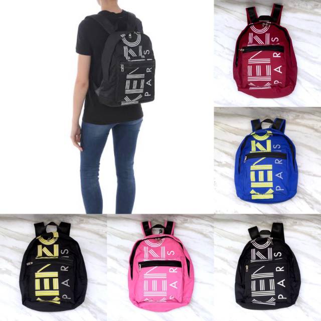 Kenzo nylon large Logo Backpack tas original authentic asli