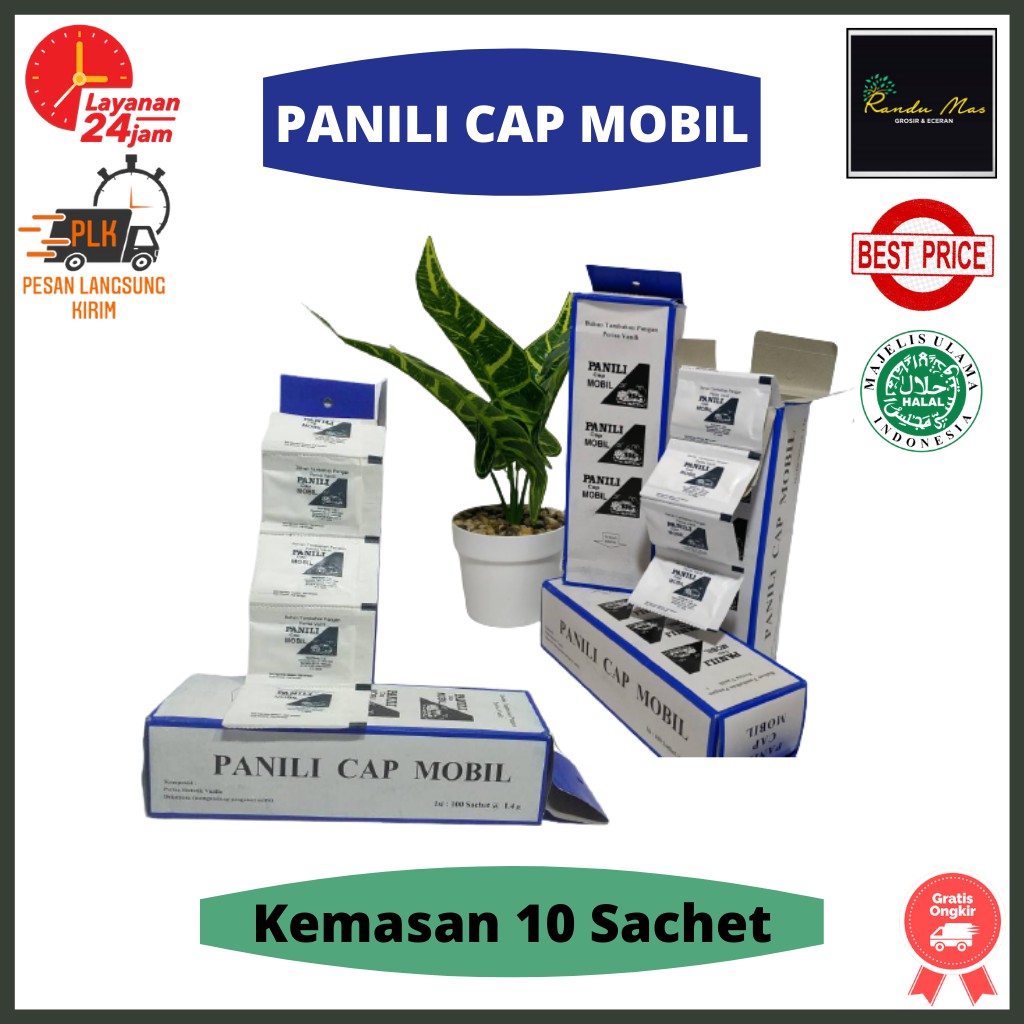 Panili Cap Mobil 1,4gr Perisa Vanili Kering Bubuk Isi 10 Sachet