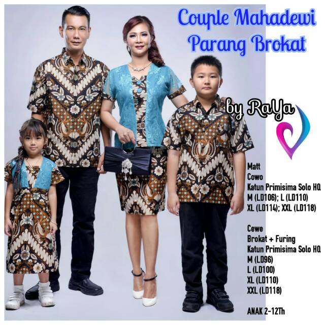 Couple Mahadewi Parang Brokat sarimbit batik keluarga baju seragam kondangan size jumbo XL XXL