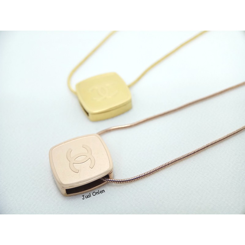 Necklace Titanium Gold & Rosegold Liontin Chanel / Kalung Titanium Lapis Emas / JUAL ONLEN Jewelry