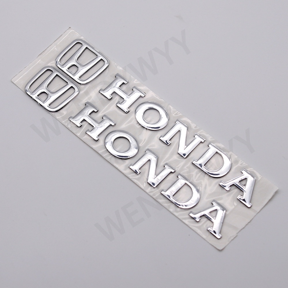 2pcs Stiker Emblem Badge 3D Lembut Anti Air Warna Gold / Silver / Merah Untuk Motor Honda