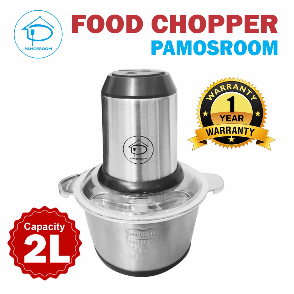 Pamosroom Chopper Blender Daging Meat Blender Food Processor Stainless Hand Blender Coper 2L Anti Ka