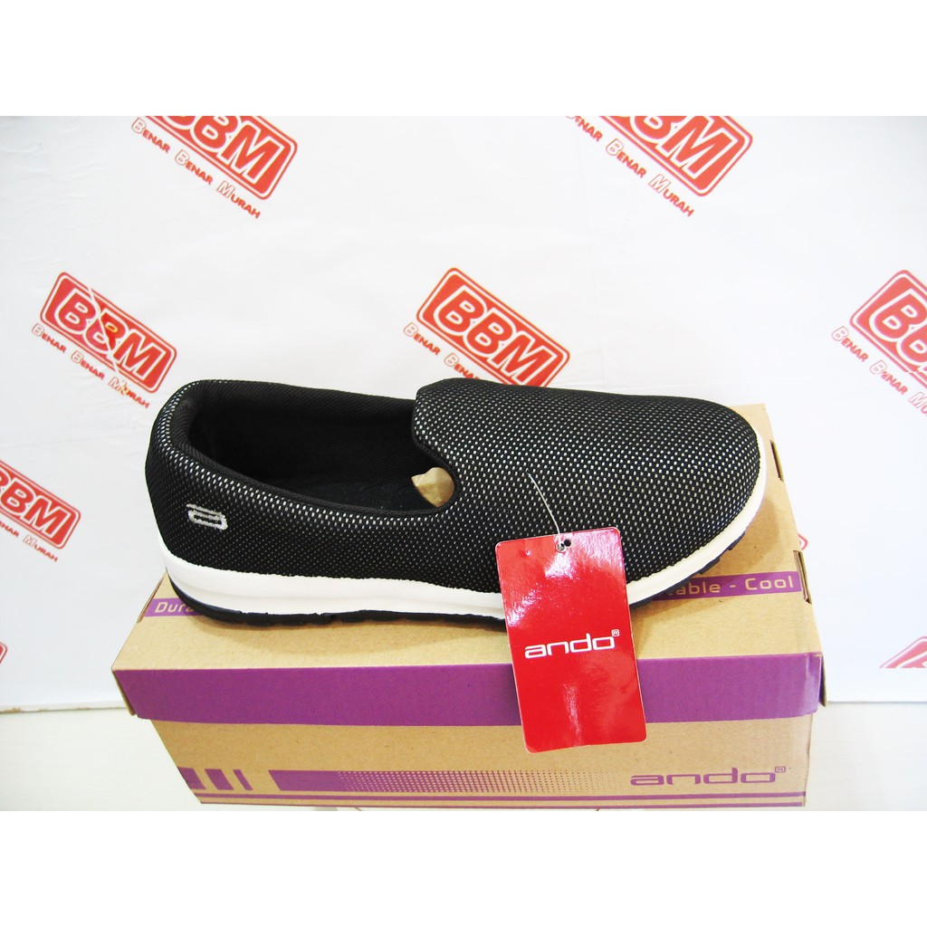 ANDO GIVY - SEPATU WANITA SLIP ON SANTAI KERJA - Hitam/Putih
