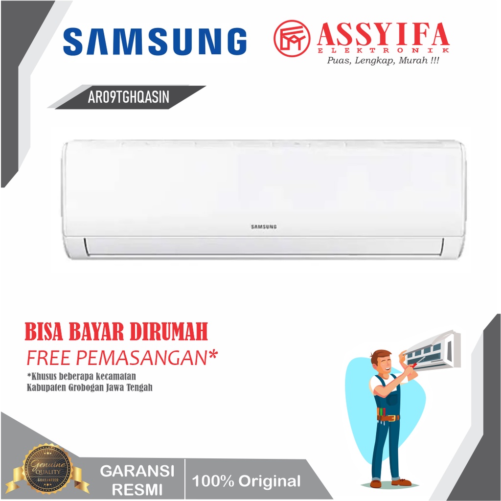 AC SAMSUNG 1PK SPLIT AR09TGHQASIN INCLUDE PEMASANGAN BARU GARANSI RESMI