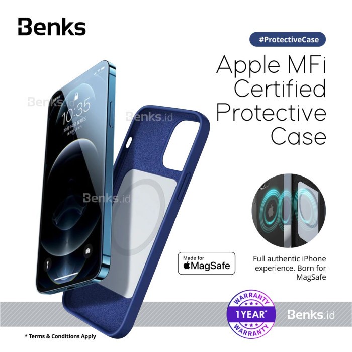 Benks Apple MFi Certified Silicone Case MagSafe for Iphone 12 Series