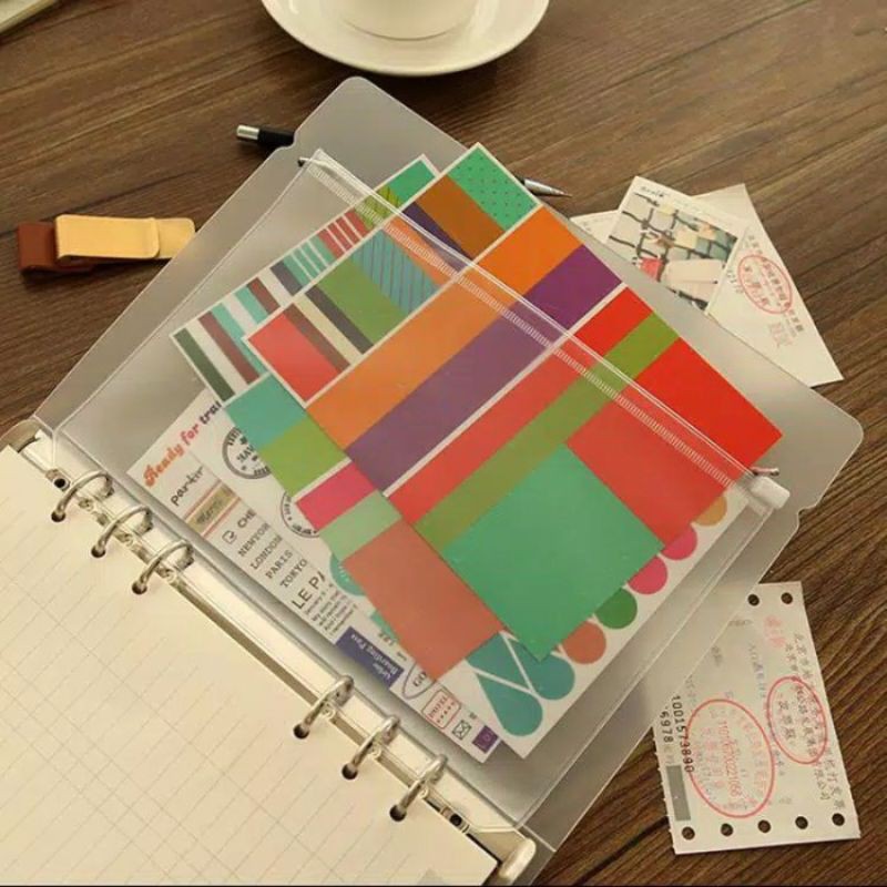 

( 3 Pcs ) Zipper Bag / Card Bag Untuk Binder Ukuran A5