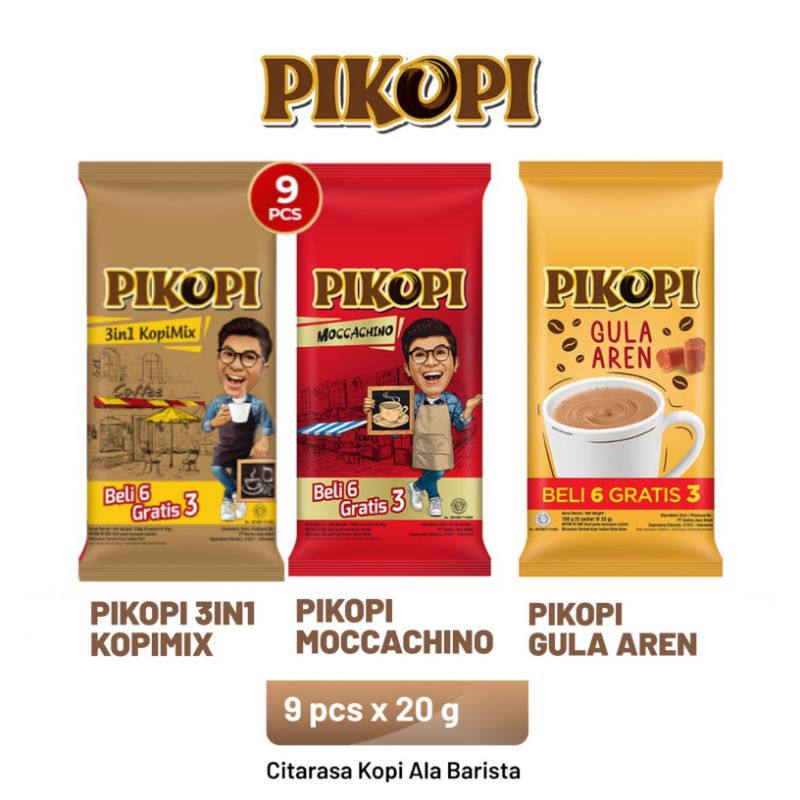 

Pikopi Kopi Instan 3in1 9 x 20gr Gula aren KopiMix n Moccachino 9 x 20 g