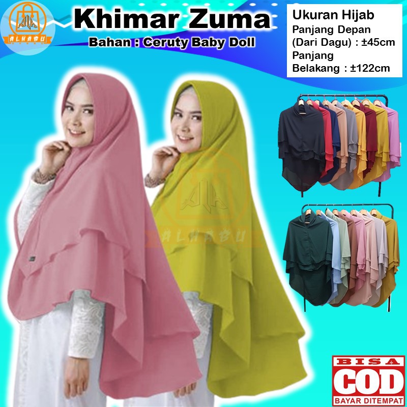 Hijab Kerudung Jilbab Khimar Syari Murah Jumbo Terbaru Instant 2 Layer Ceruti Rabbani Pesta ZUMA A3