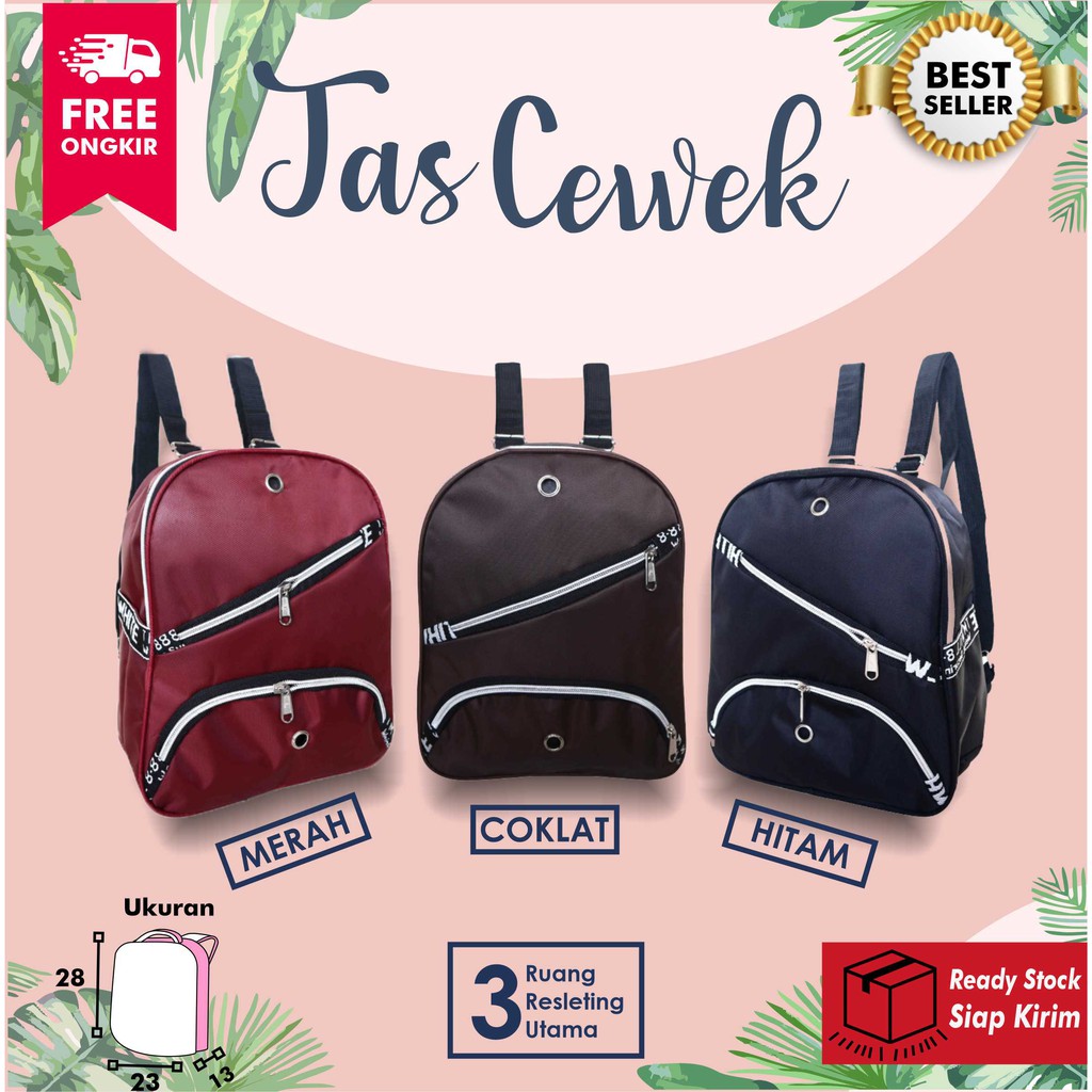 Obral Ransel Cewek Wanita Simple Tas Hangout Travelling Perempuan Cewe Stylish Fashionable Murah