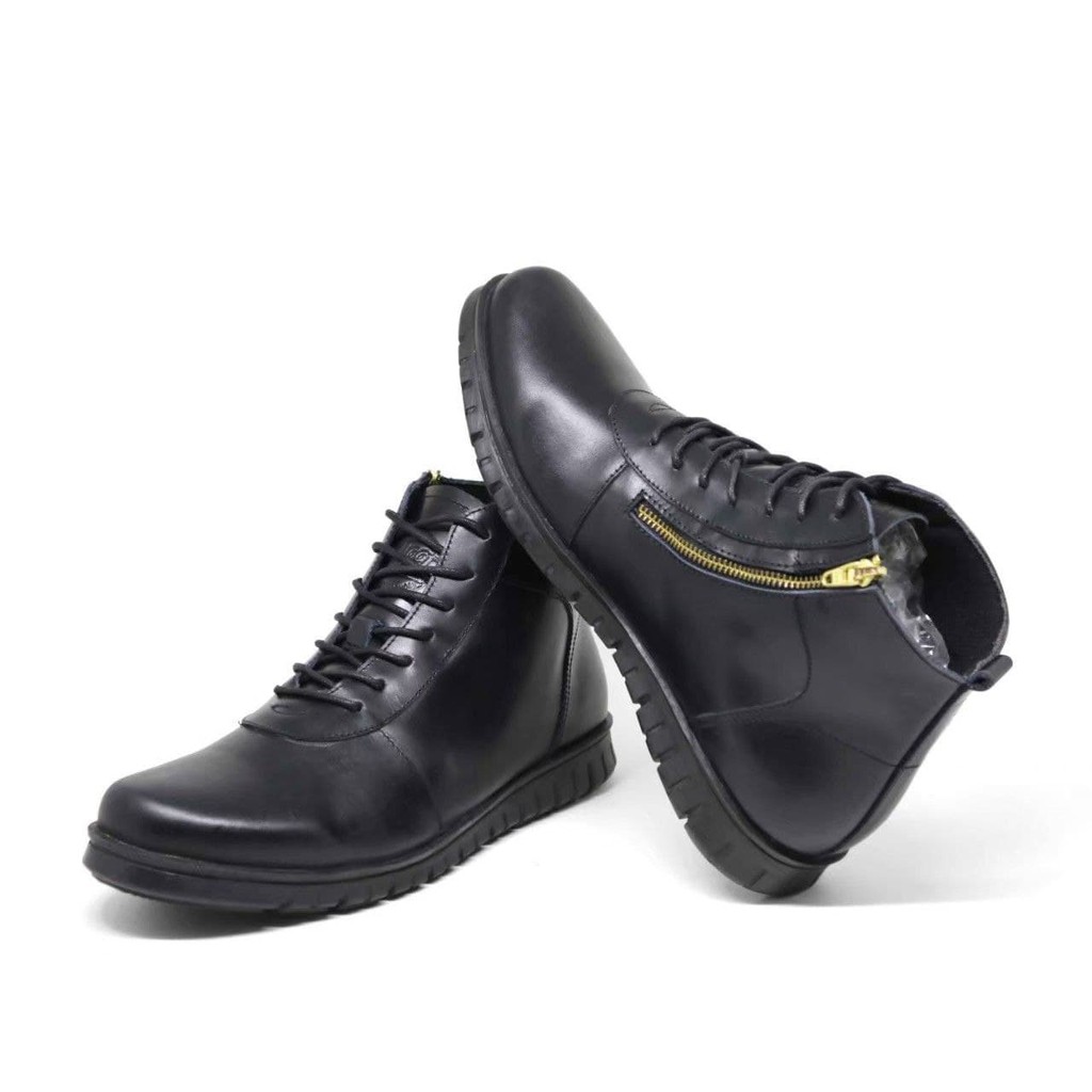 Sepatu Formal Boots Pria Kulit Asli ALOOF CARE ZIPPER