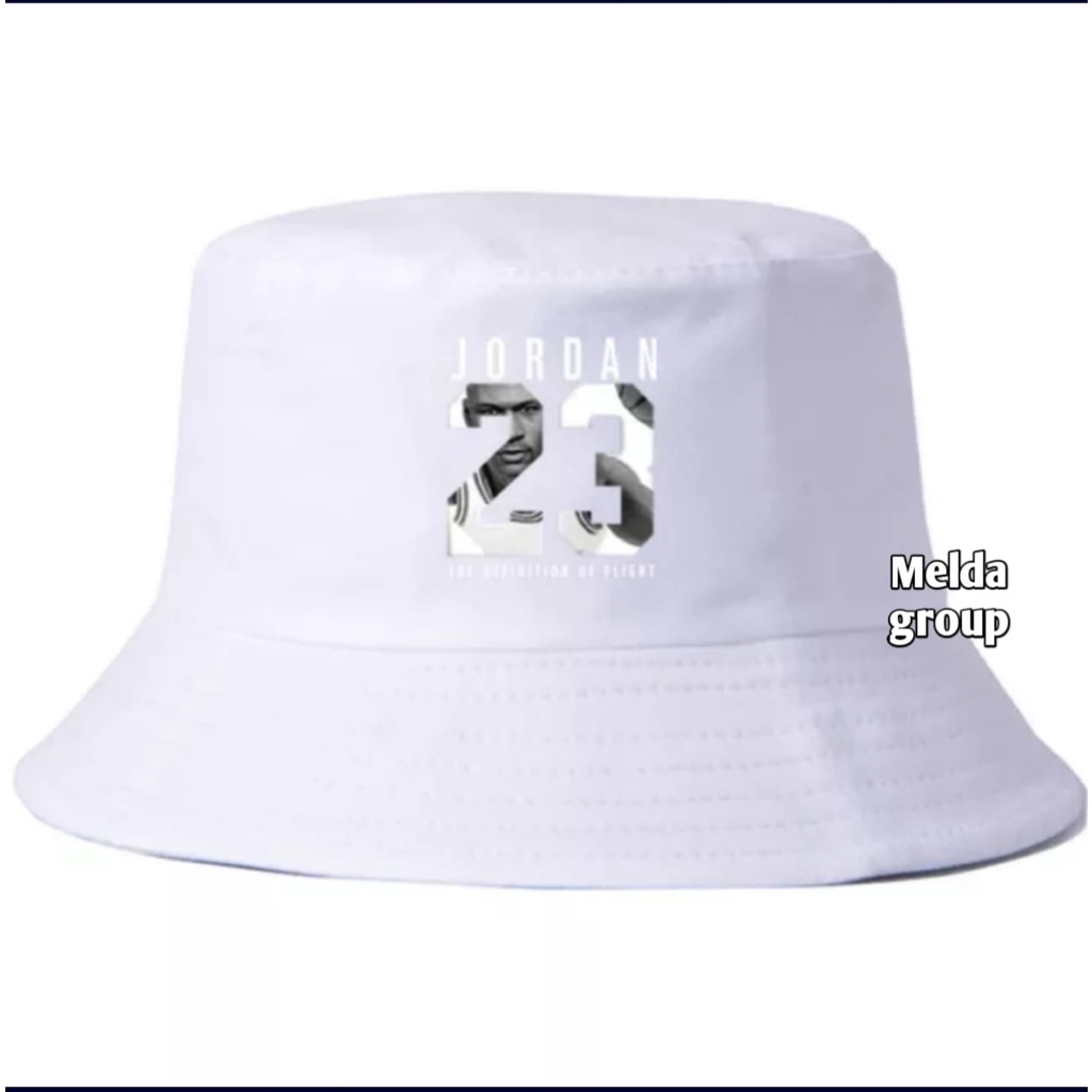 Topi Bucket Hat Jordan Logo Simple Unisex Premium Hitam