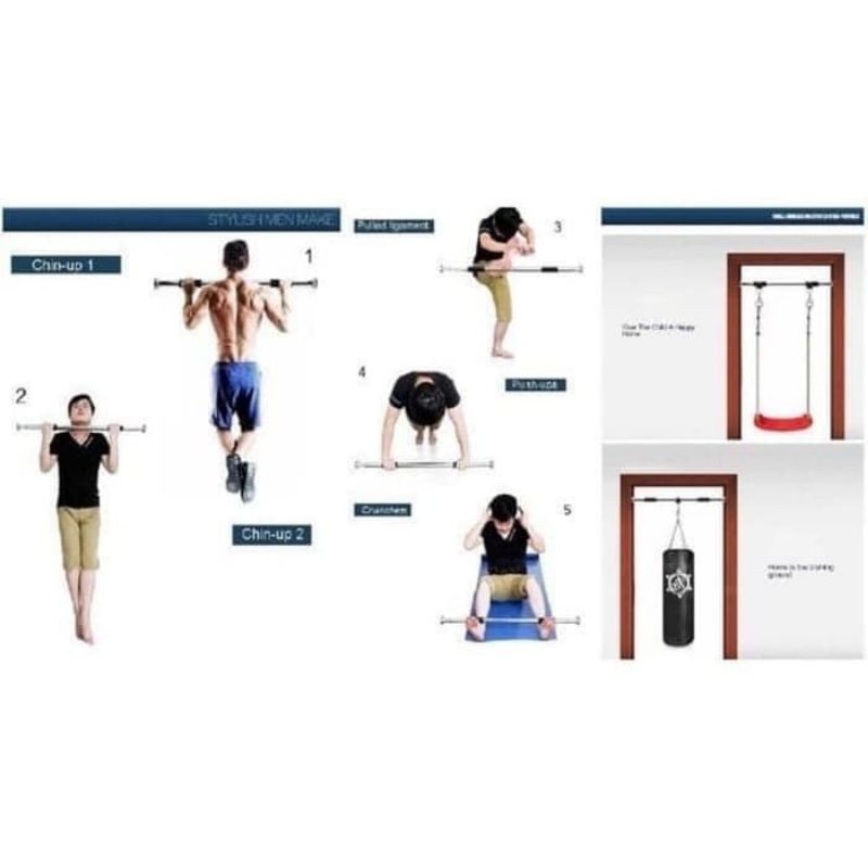 Alat Pull Up Pintu Pull Up Bar Tanpa Baut Alat Olahraga Alat Fitness Fitnes Gym Door Bar Iron Speeds