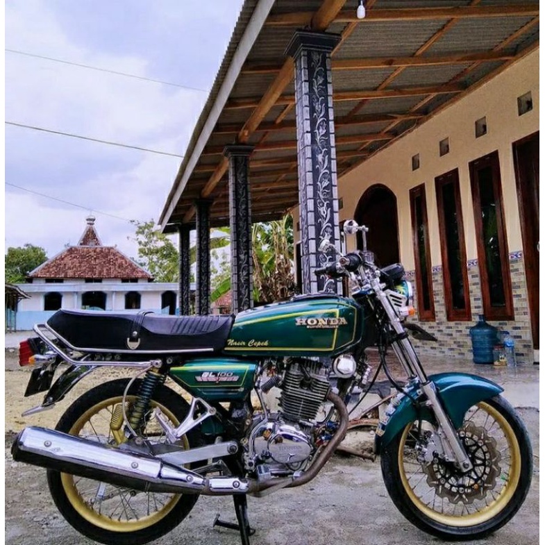 Striping lis sticker standar ori honda Gl 100 Striping GL 100 Hijau Gold transparan