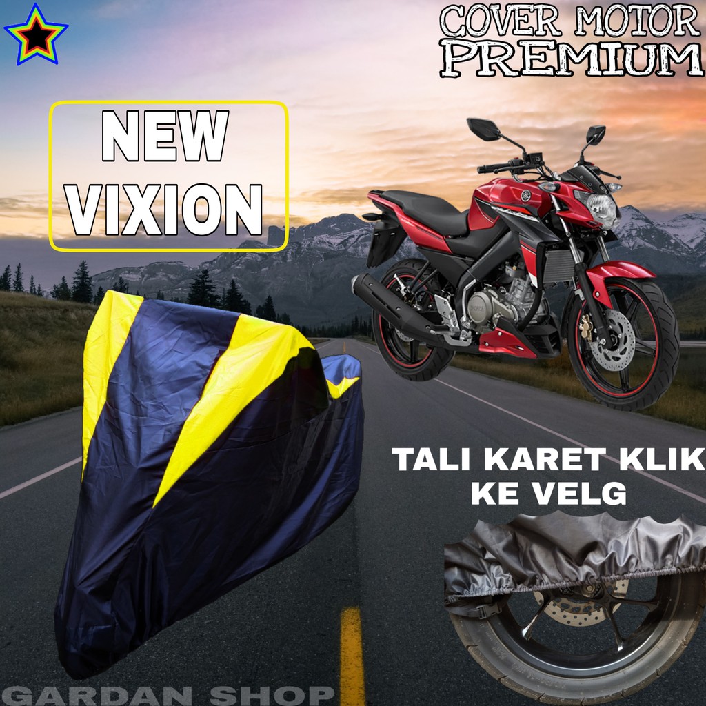 Sarung Motor NEW VIXION Hitam Kuning Body Cover Penutup Pelindung Motor New Vixion PREMIUM