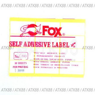  Kertas  Label Stiker  Fox No 103 uk 32 x 64 mm Persegi 