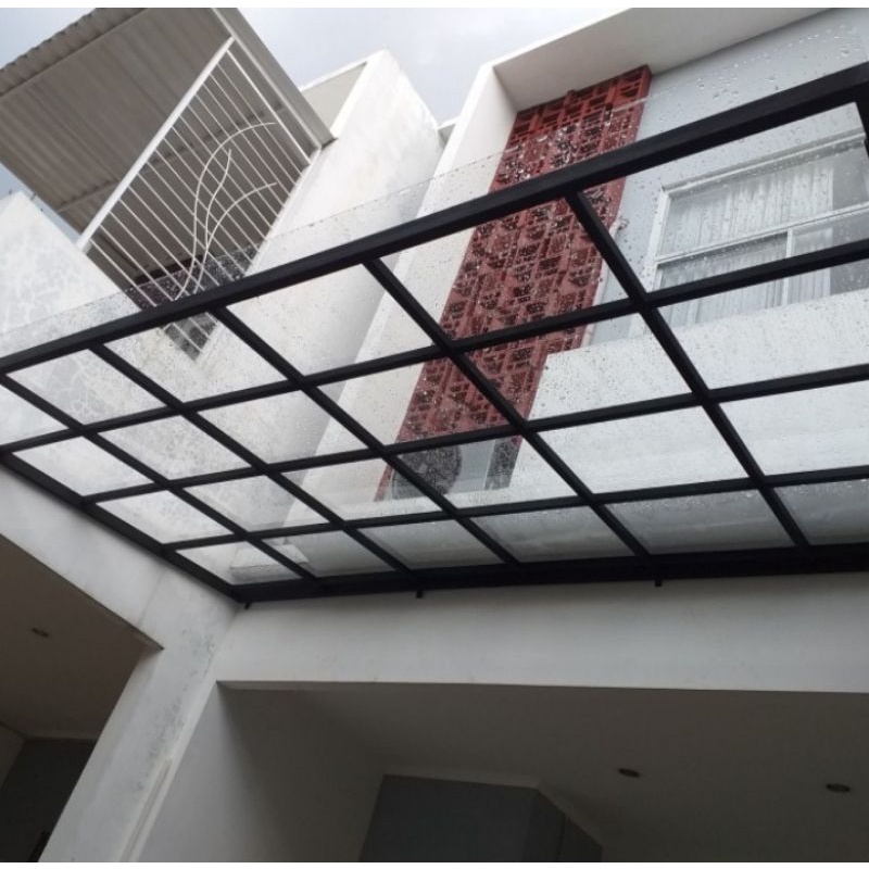 kanopi rumah rangka holow atap polycarbonate