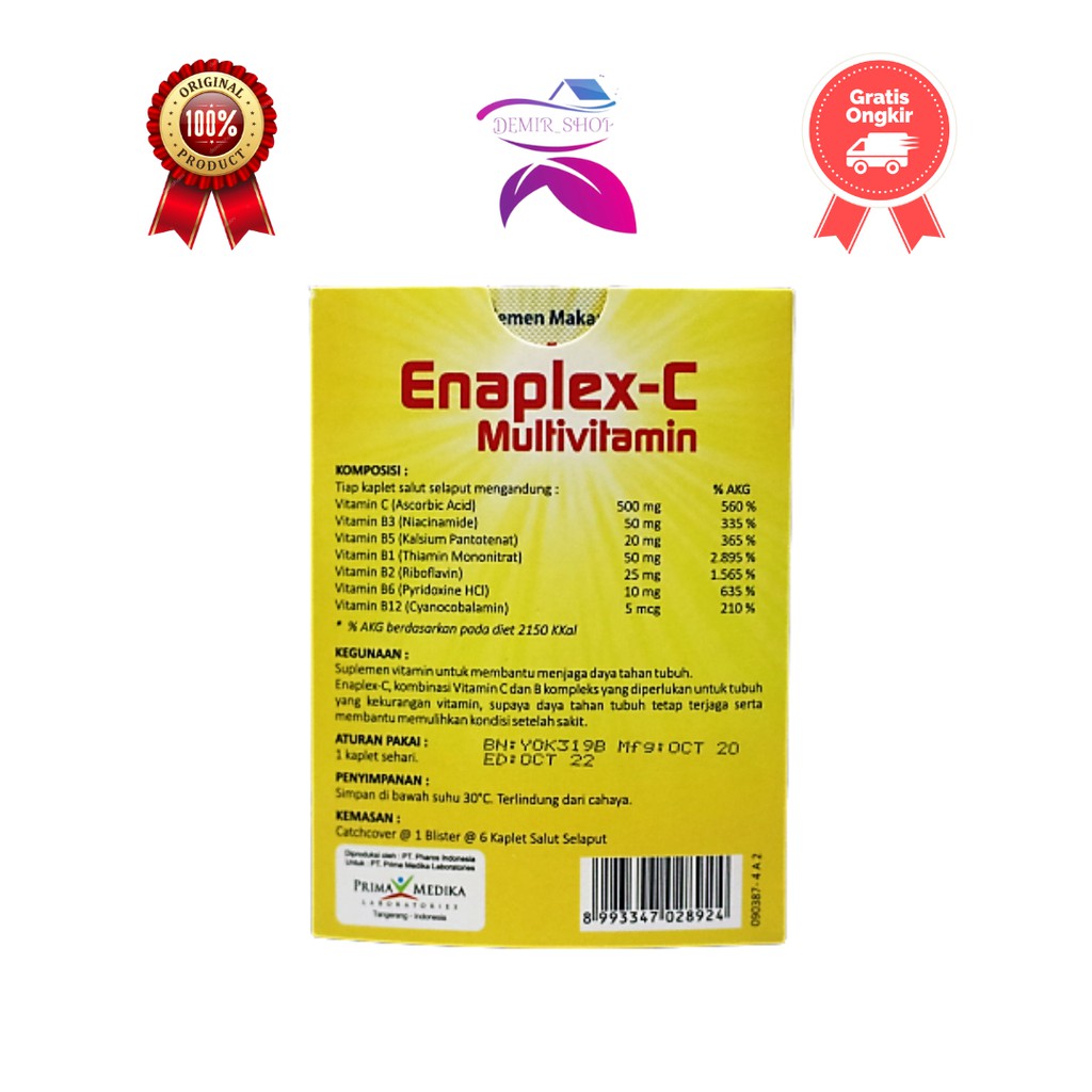 Enaplex-C Vitamin C dan B Complex / Menjaga Daya Tahan Tubuh