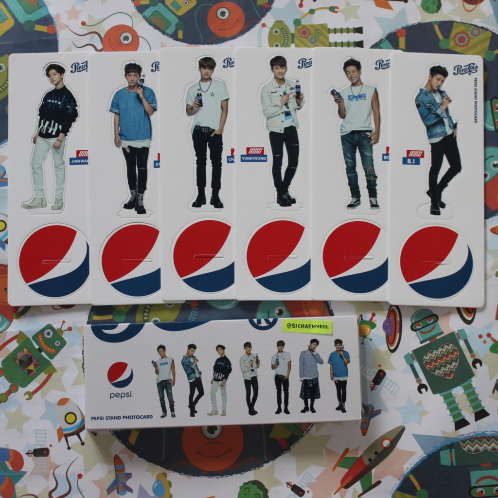 iKON Pepsi Standee BI Jinhwan Bobby June Yunhyeong Donghyuk Chanwoo Postcard Photocard Album