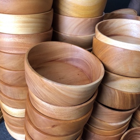 Mangkuk kayu 15-16cm mangkuk kayu mahoni mangkok