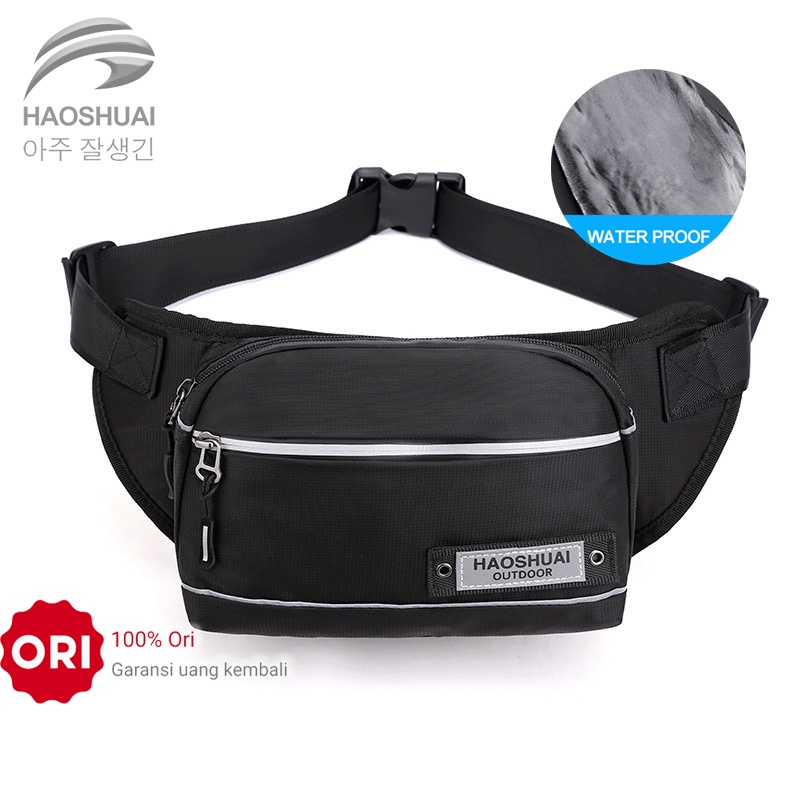 Tas Selempang Pria HAOSHUAI 5205 Anti air Bahan Dolby lotto Coated