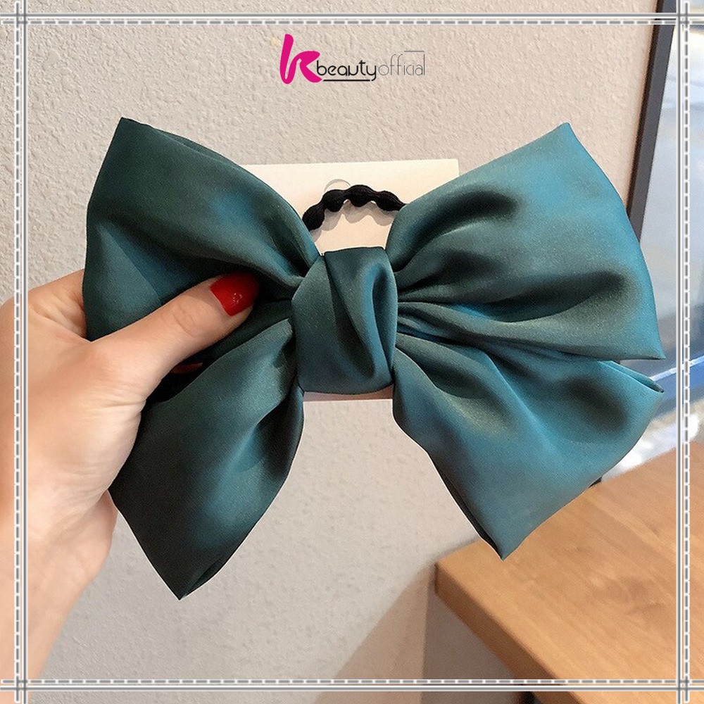 KB-C160 Ikat Rambut Pita Besar Kuncir Rambut Hairband Aksesoris Wanita Kunciran Rambut Korea Style-PITA HIJAU EMERALD