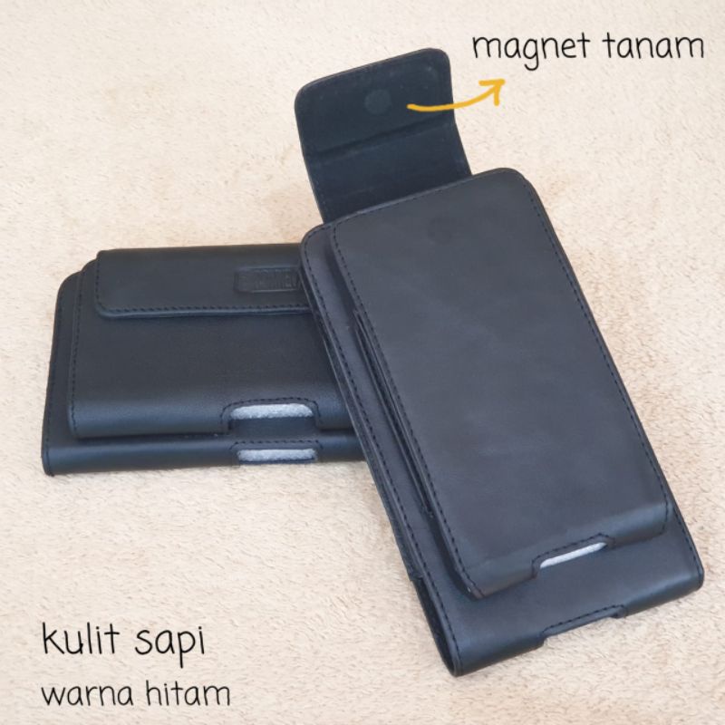 Sarung hp double kulit asli 2 smartphone beda ukuran