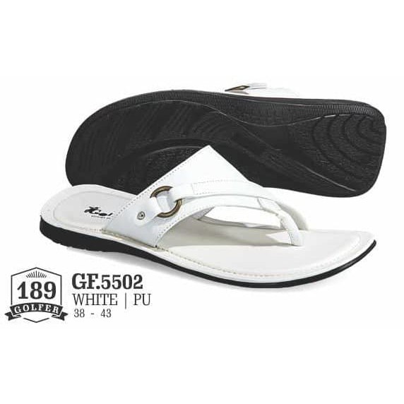 sandal putih pria bagus murah GLF sendal jepit kulit kuat awet - sandal cowok casual keren