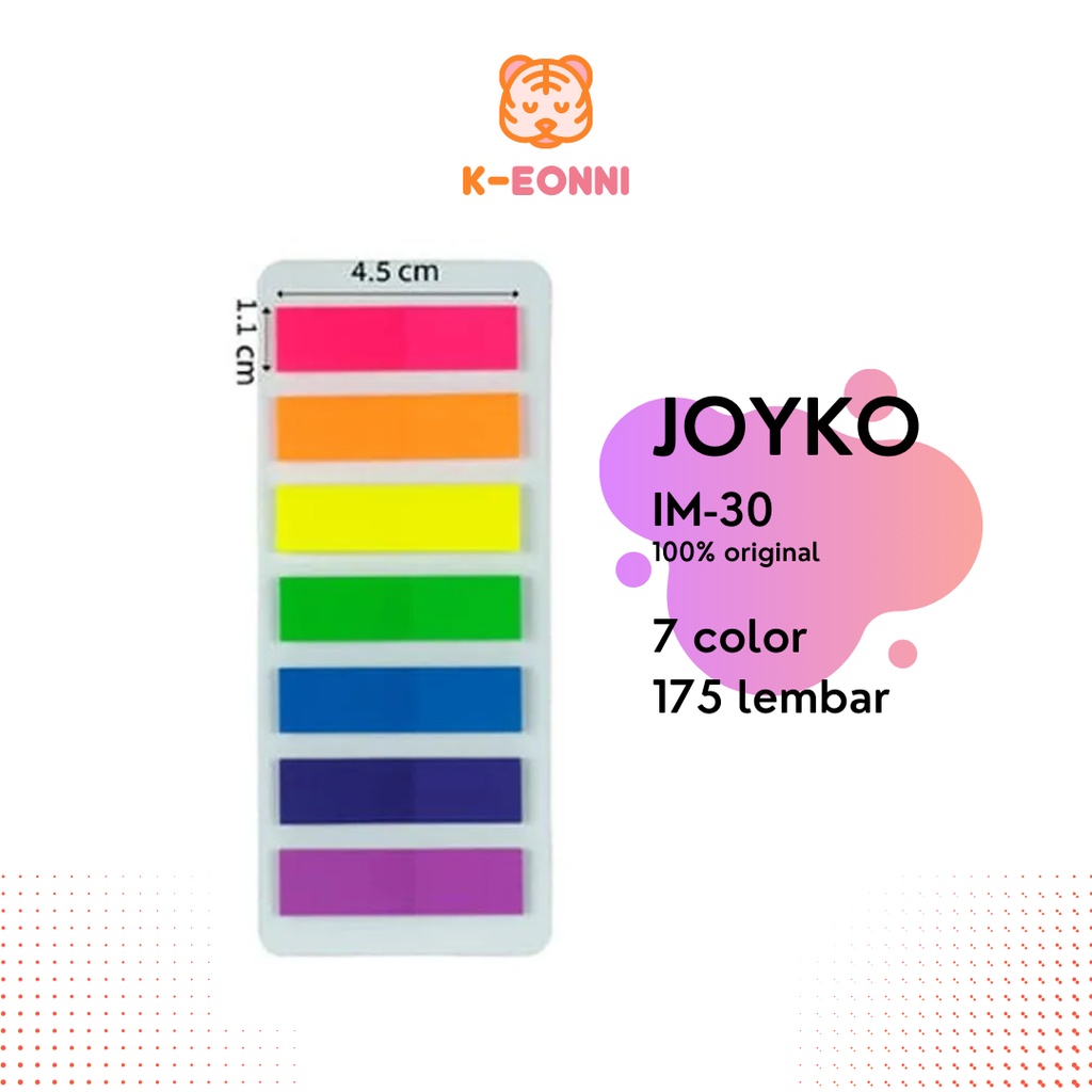 

Memo Tempel Index Mark Penanda Pembatas Buku Sticky Note Plastik - Joyko IM-30