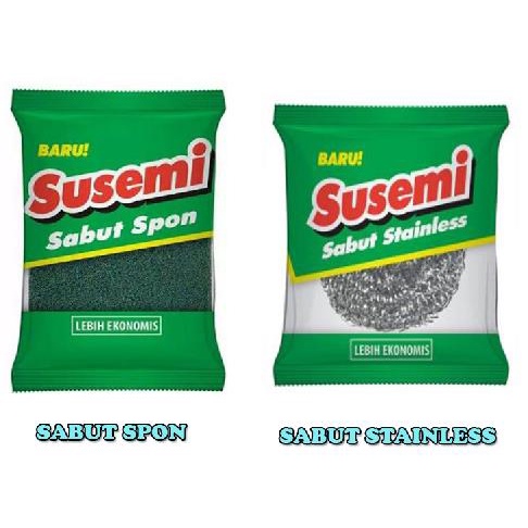 ^ KYRA ^ Susemi Sabut Spon Cuci Piring Hijau Kuning dan Stainless Sponge Lebih Ekonomis