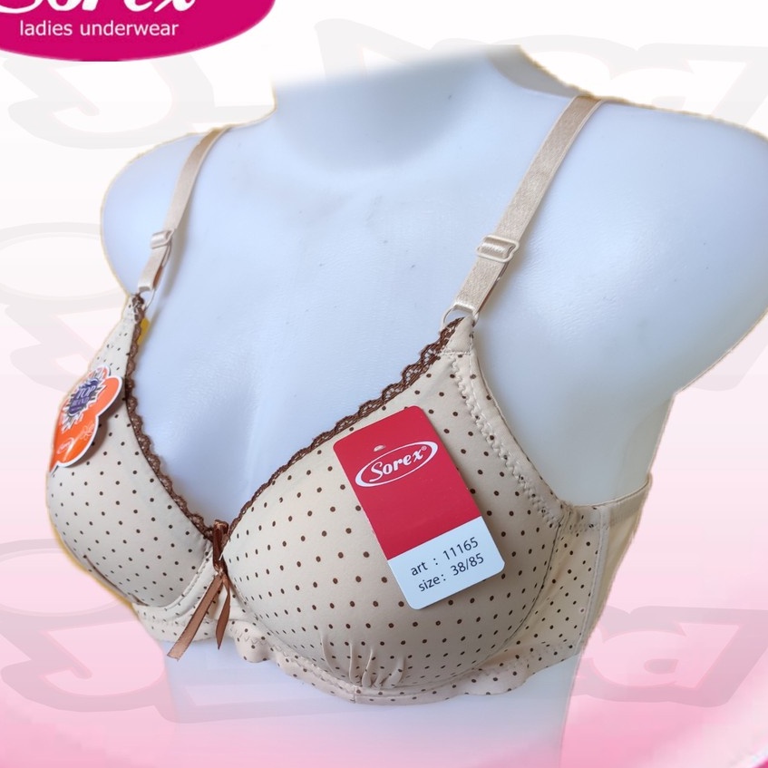 ARA98STORE- Bh Bra Sorex 11165 (Cup A) Motif Renda | Bra Busa Tanpa Kawat | Basic BRA/BH WANITA SOREX BUSA TANPA KAWAT CUP SEDANG 34B - 40B DUA PENGAITBH Sorex 11165 Bra Tanpa Kawat Busa Tipis